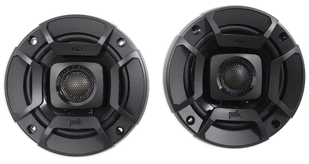 (2) Polk Audio DB402 4" 270 Watt Car Audio ATV/Motorcycle/ship Speakers+Rockmat