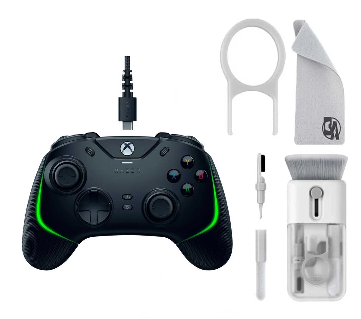 '- Wolverine V2 Chroma Pro Gaming Controller for Xbox Series X|S with RGB Chroma Backlighting - Black With Cleaning Electric kit Bolt Axtion Bundle Like New